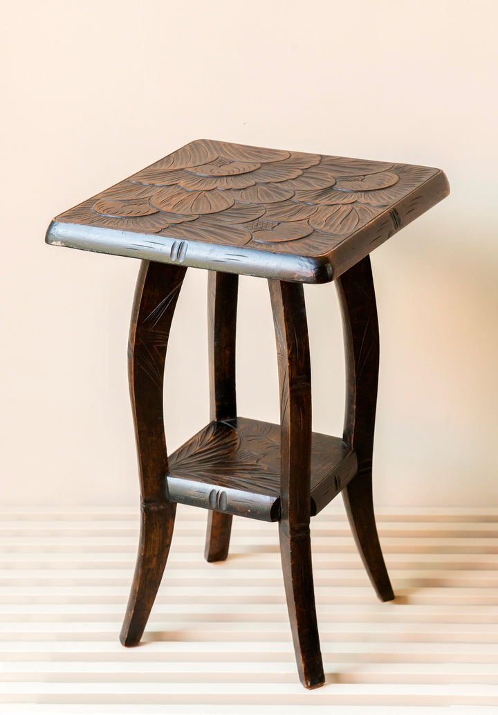 Antique Japanese Hand Carved Side Table - Liberty & Co