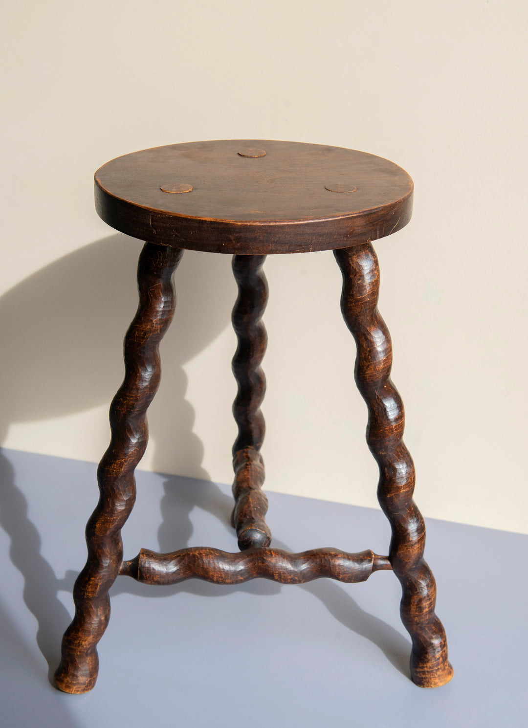 French Barley Twist Milking Stool - Farmhouse Decor
