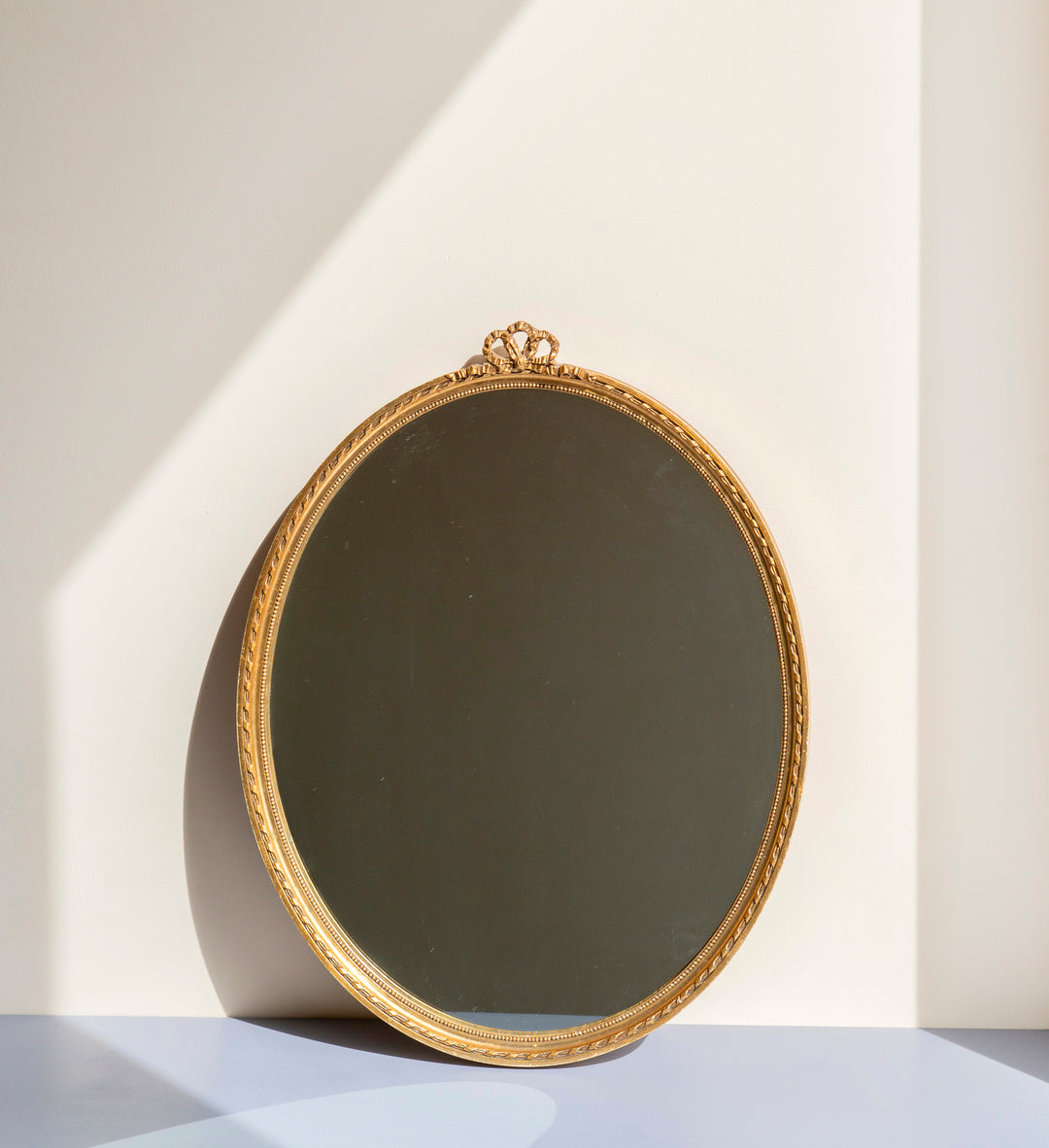 Oval Baroque Golden Bow Mirror, 1960s