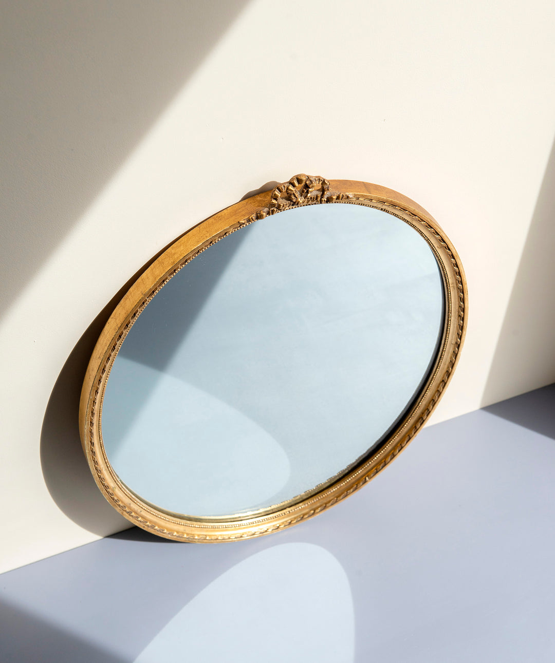 Oval Baroque Golden Bow Mirror, 1960s