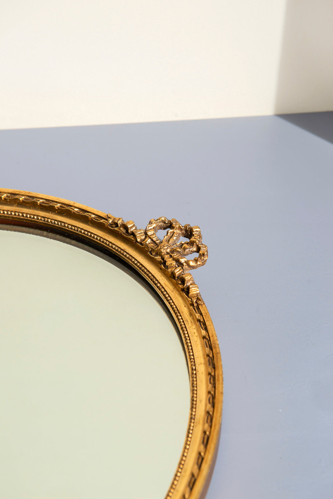 Oval Baroque Golden Bow Mirror, 1960s