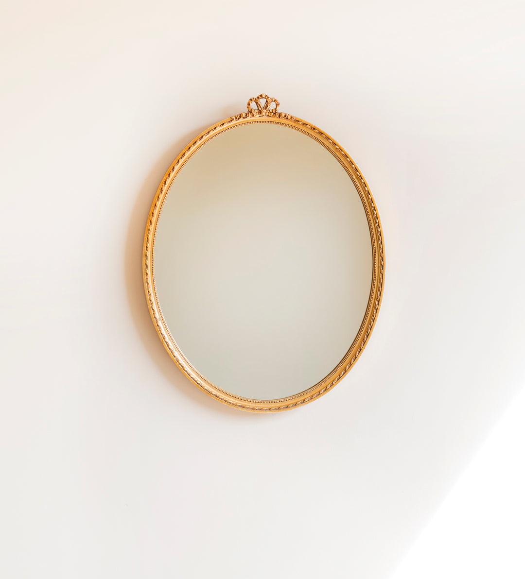 Oval Baroque Golden Bow Mirror, 1960s