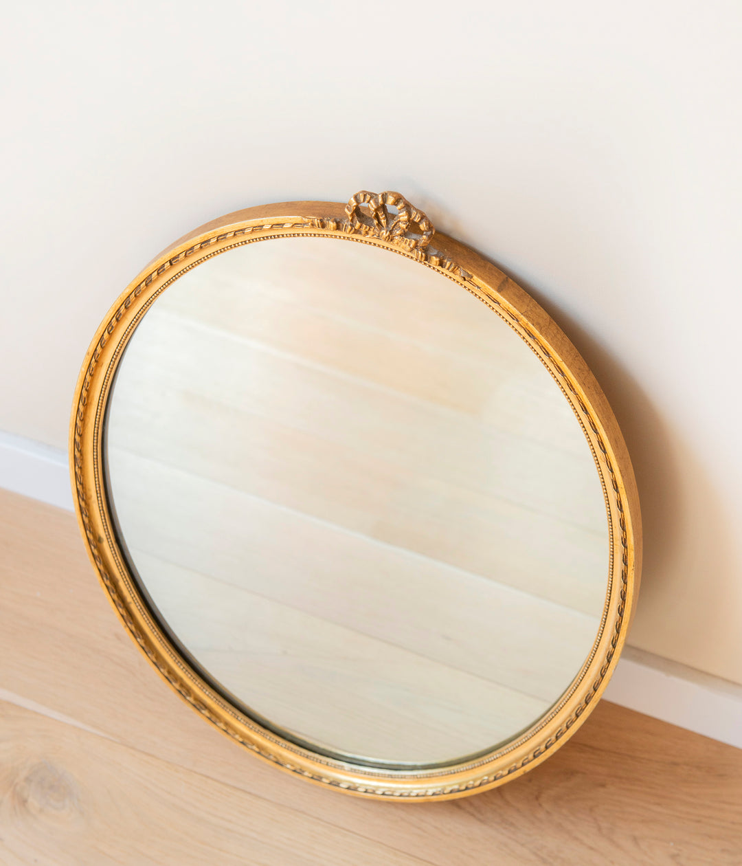Oval Baroque Golden Bow Mirror, 1960s