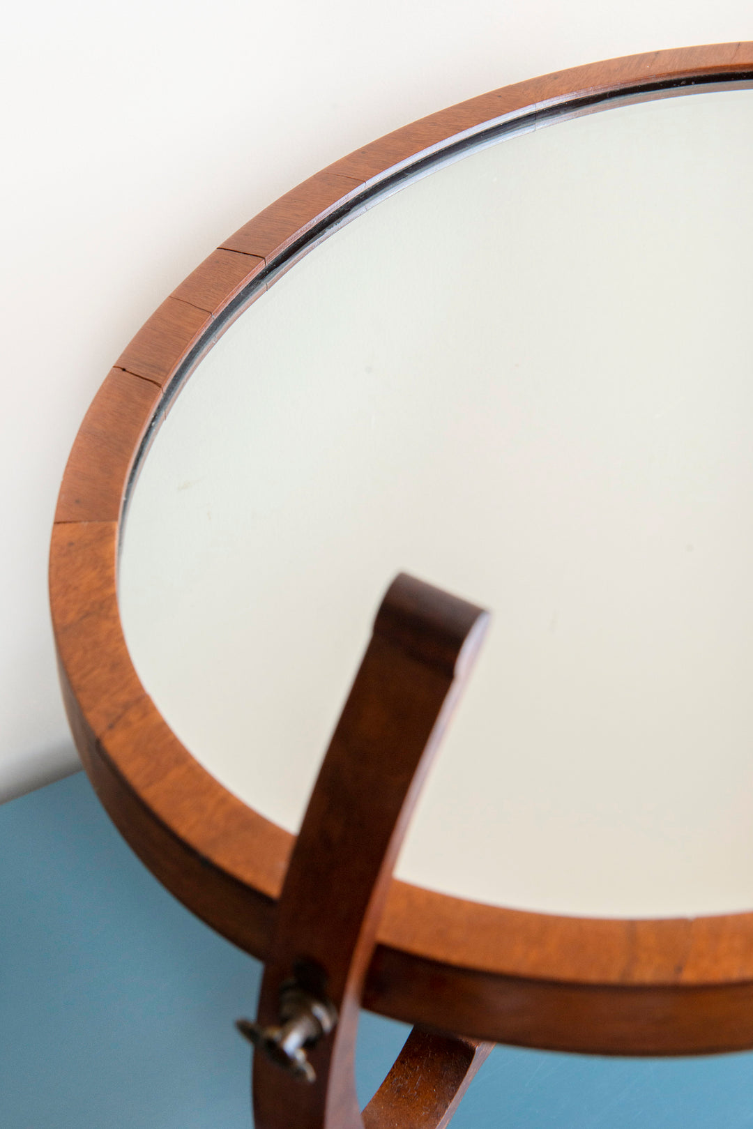 Antique English Table Mirror, Mahogany Wood