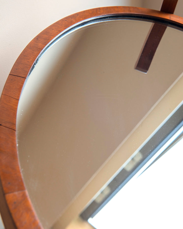 Antique English Table Mirror, Mahogany Wood