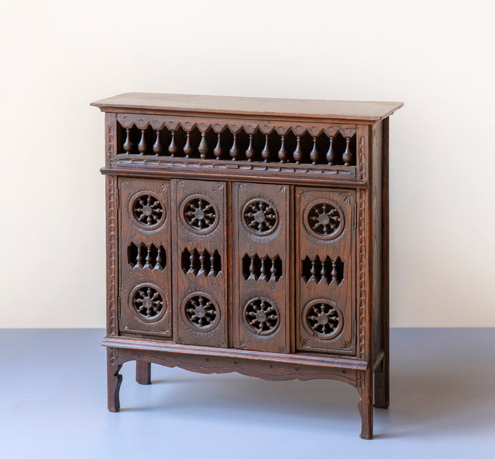 Antique French Breton Wooden Cabinet, 1930s
