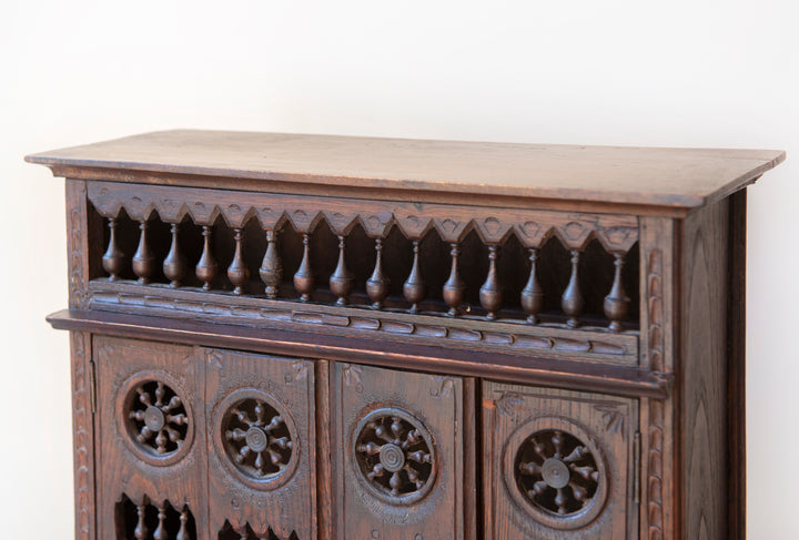Antique French Breton Wooden Cabinet, 1930s