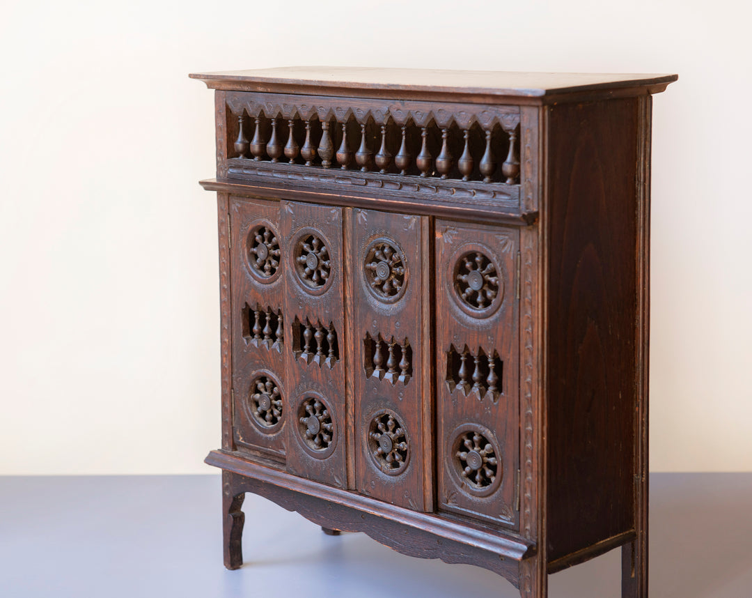 Antique French Breton Wooden Cabinet, 1930s