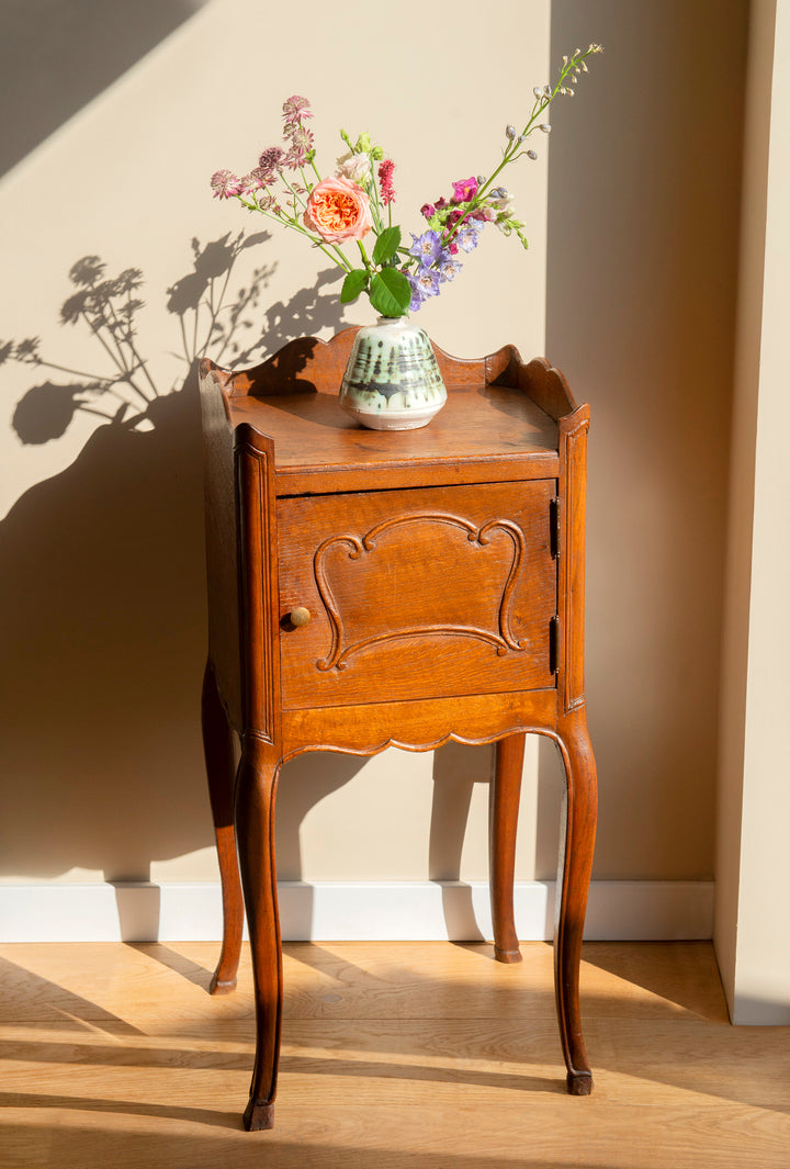 Antique French Wooden Cabinet With Bend Legs