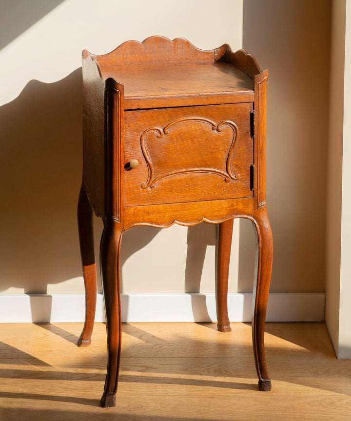 Antique French Wooden Cabinet With Bend Legs