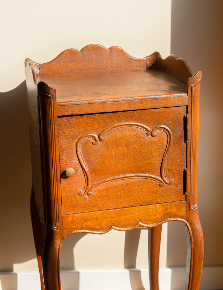 Antique French Wooden Cabinet With Bend Legs
