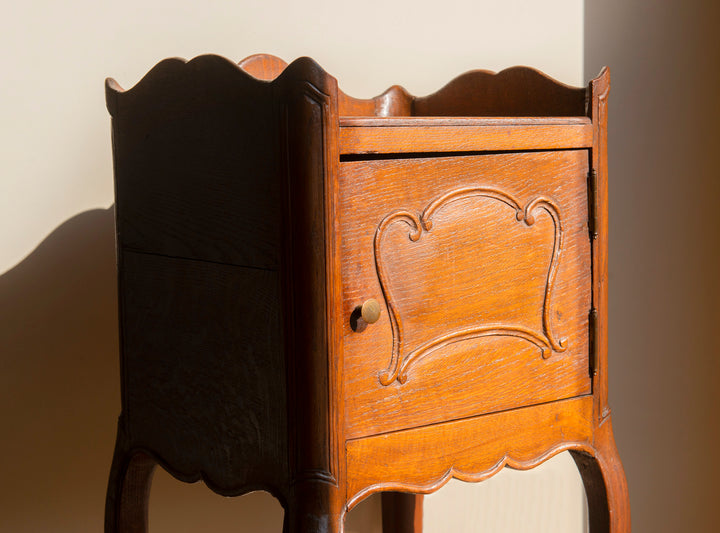 Antique French Wooden Cabinet With Bend Legs