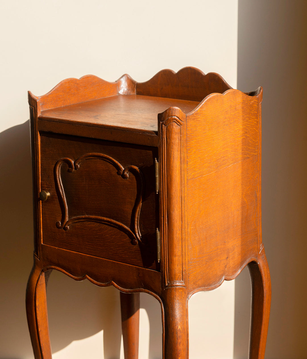 Antique French Wooden Cabinet With Bend Legs