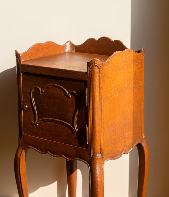 Antique French Wooden Cabinet With Bend Legs