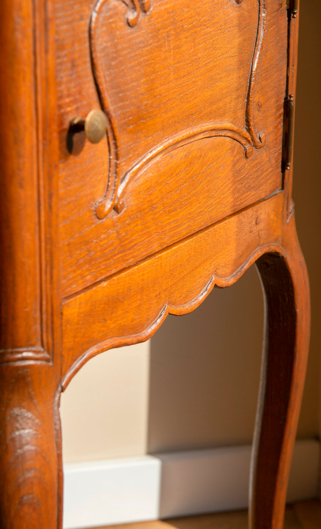 Antique French Wooden Cabinet With Bend Legs