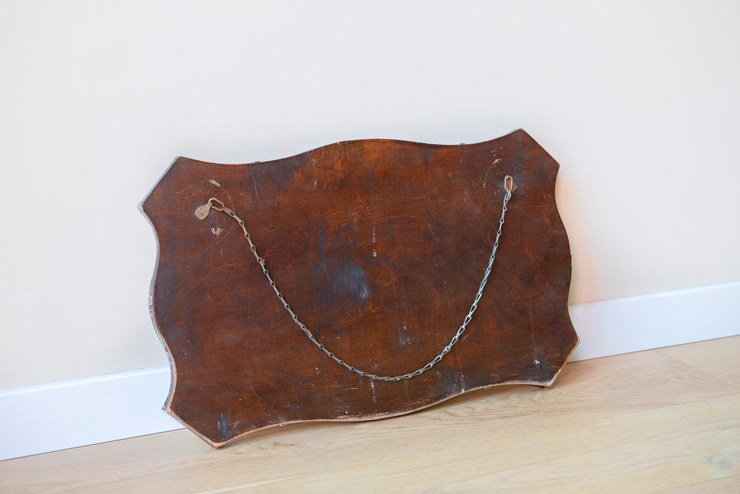 Antique Frameless Mirror With Hanging Chain, Art Deco