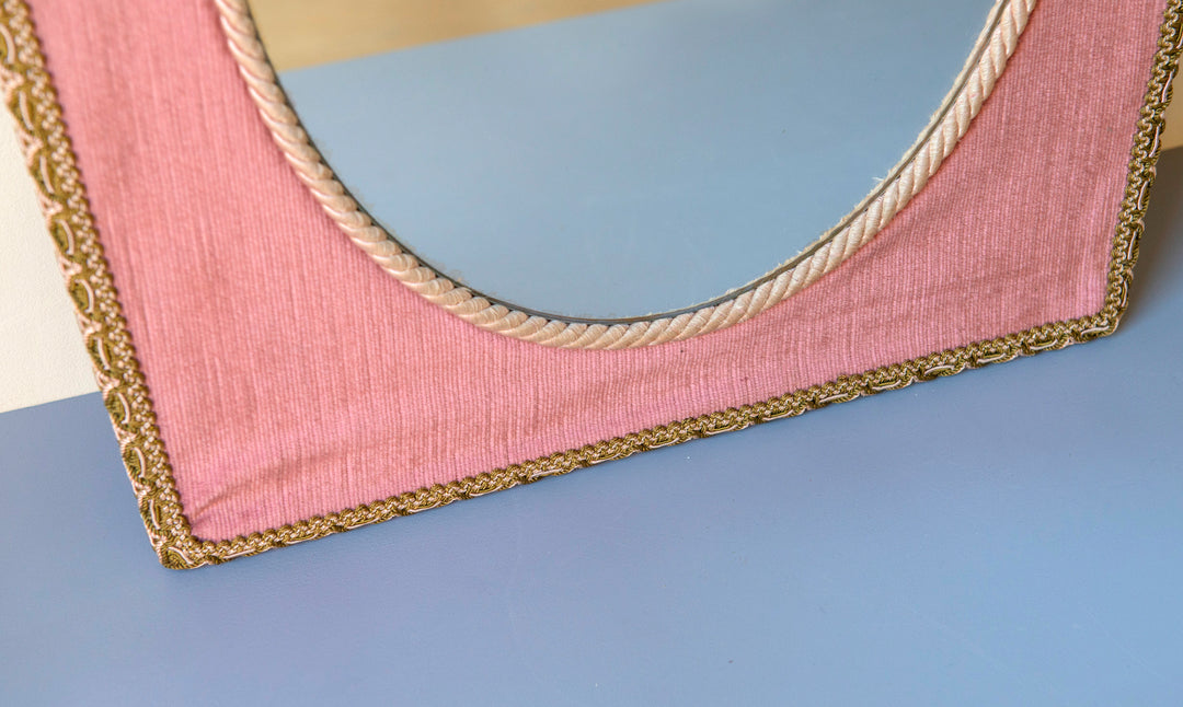 Velvet Upholstered Mirror With Tassels, Boudoir Home Decor