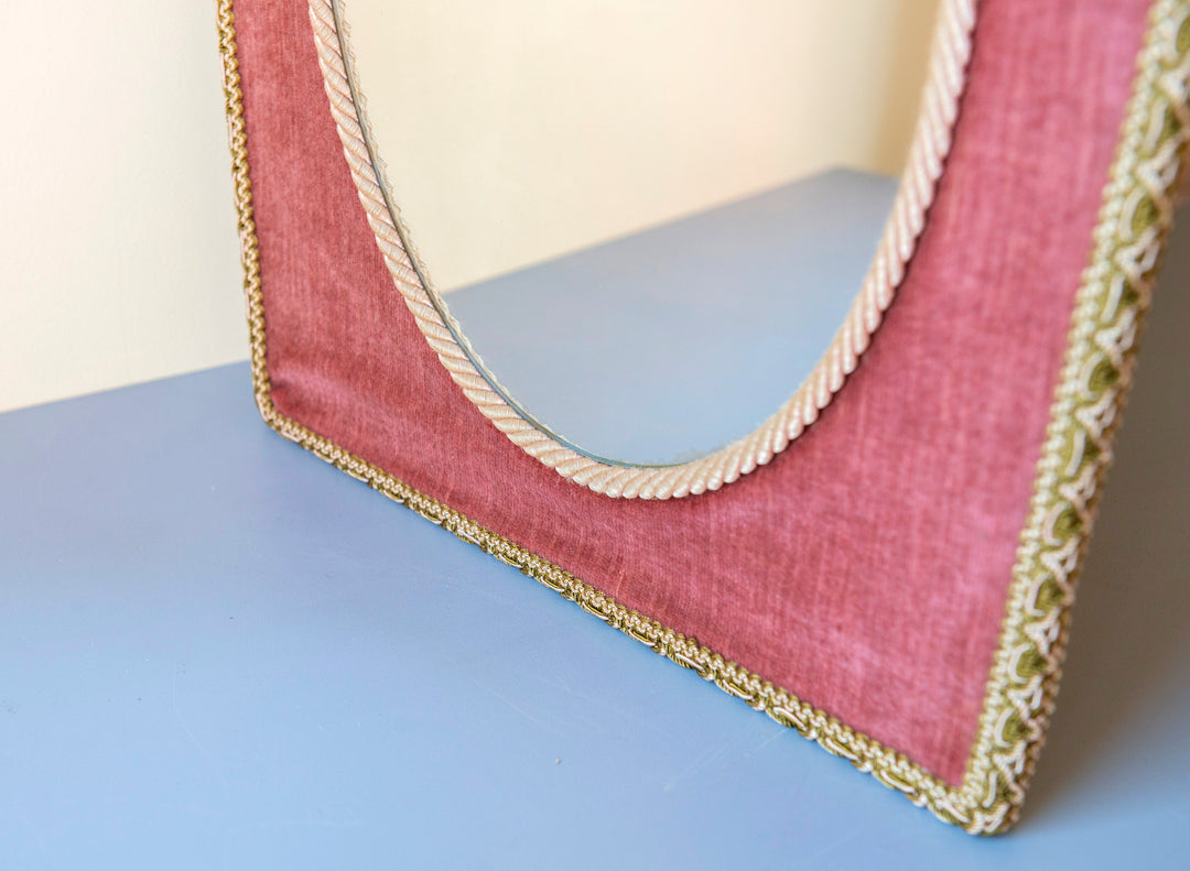 Velvet Upholstered Mirror With Tassels, Boudoir Home Decor