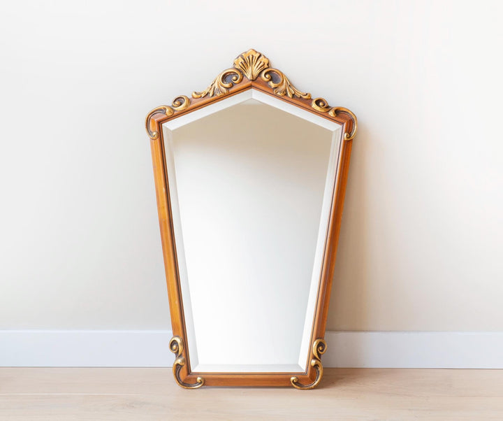 Ornate Vintage Wall Mirror - Beveled Glass