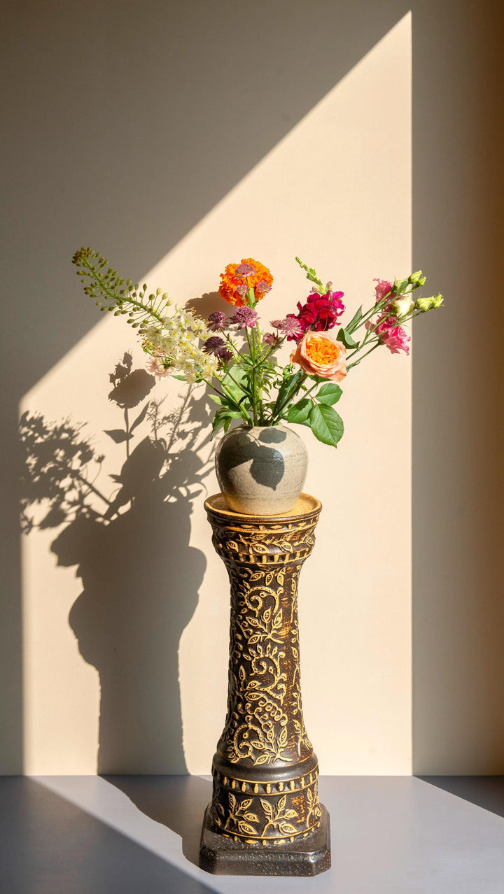 Vintage Ceramic West Germany Plant Stand - Mid Century