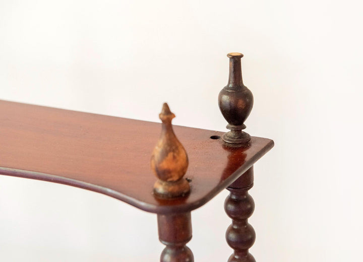 Antique Bobbin Wall Shelf - English Mahogany Etagere