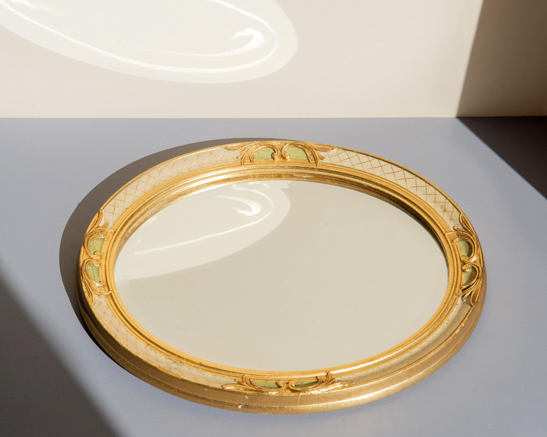 Vintage Pieterman Oval Gold Wall Mirror – 1950s