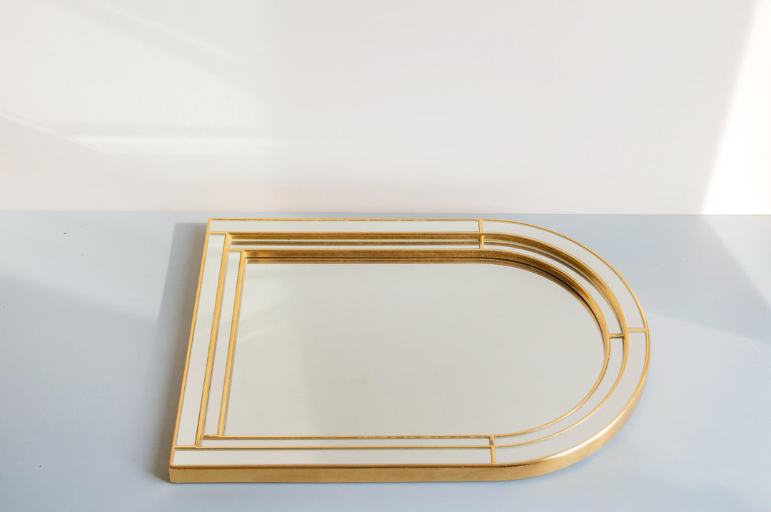 Vintage Deknudt Wall Mirror - Gold Arched Frame