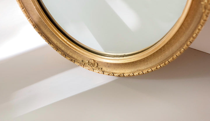 Vintage Dutch Oval Gold Mirror – 1960s
