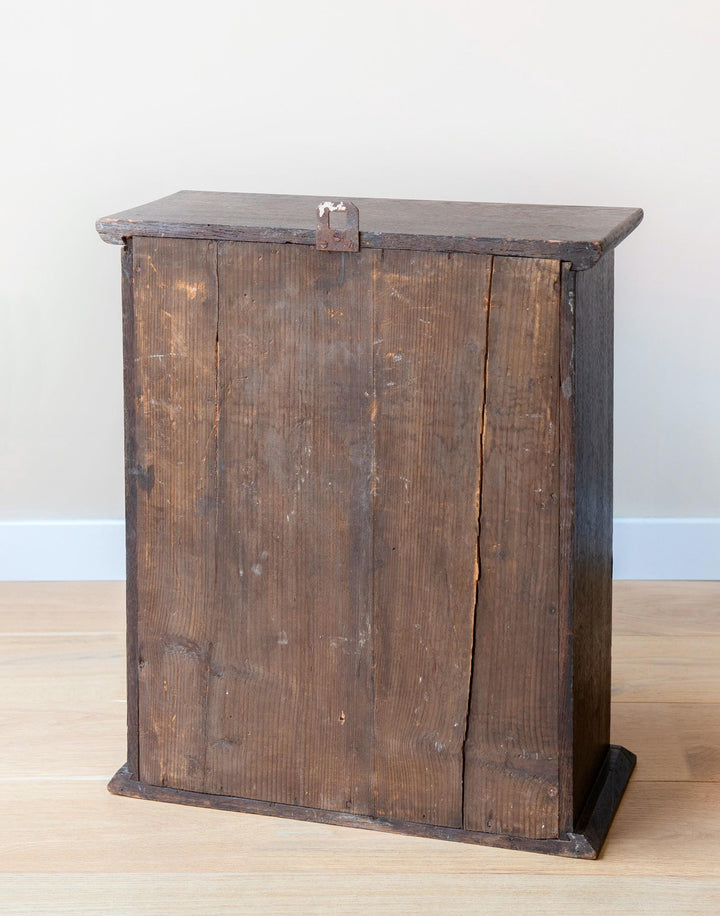 Antique Dutch Carved Wooden Wall Cabinet - Folk Art