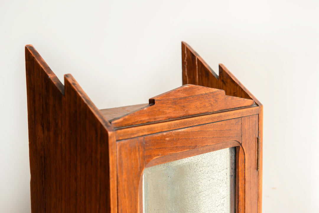 Antique French Wall Cabinet With Foxed Mirror