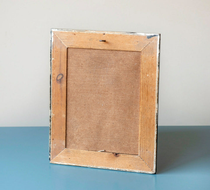 Small Antique French Mirror, Carved Wooden Frame