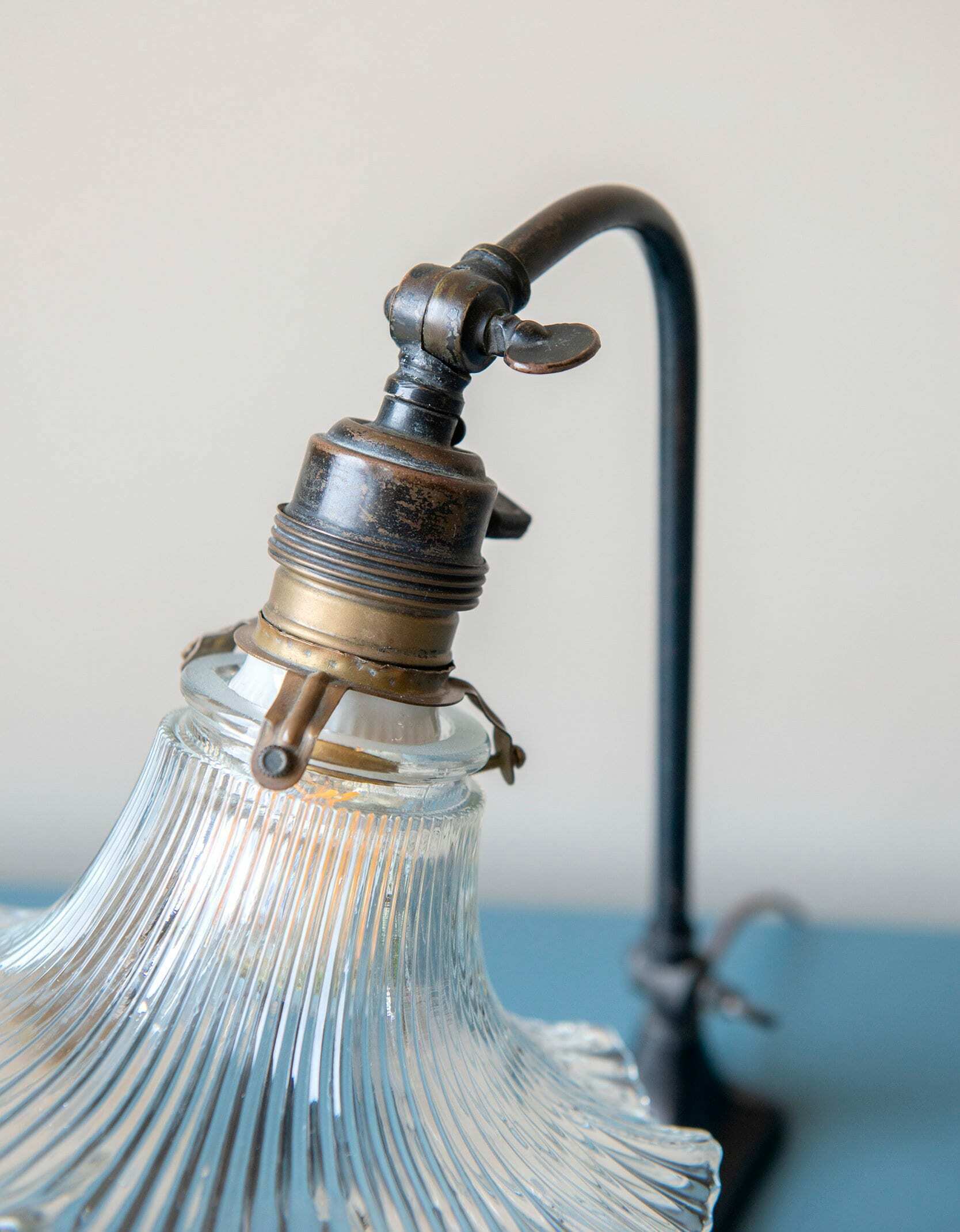Antique Bakelite Desk Lamp With Glass Shade, 1920s – Curated