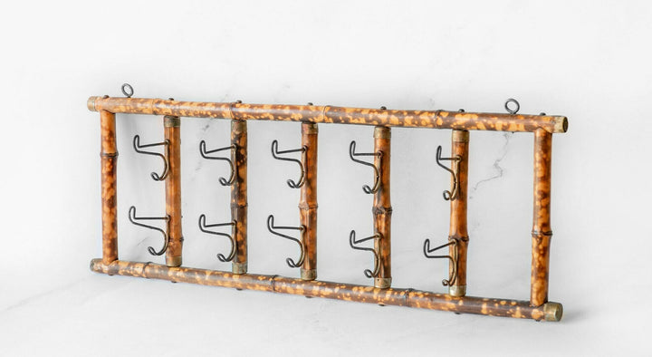 Antique Victorian Tiger Bamboo Coat Rack, 19th Century