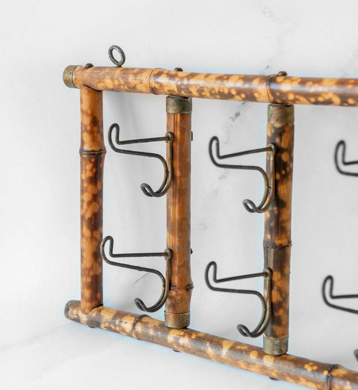 Antique Victorian Tiger Bamboo Coat Rack, 19th Century