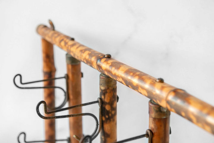 Antique Victorian Tiger Bamboo Coat Rack, 19th Century