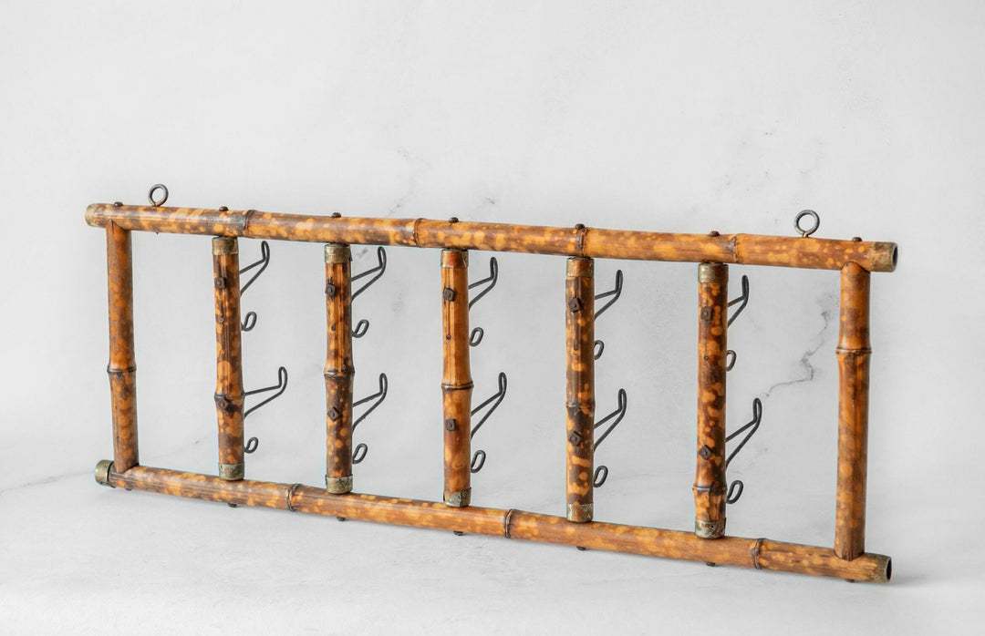 Antique Victorian Tiger Bamboo Coat Rack, 19th Century