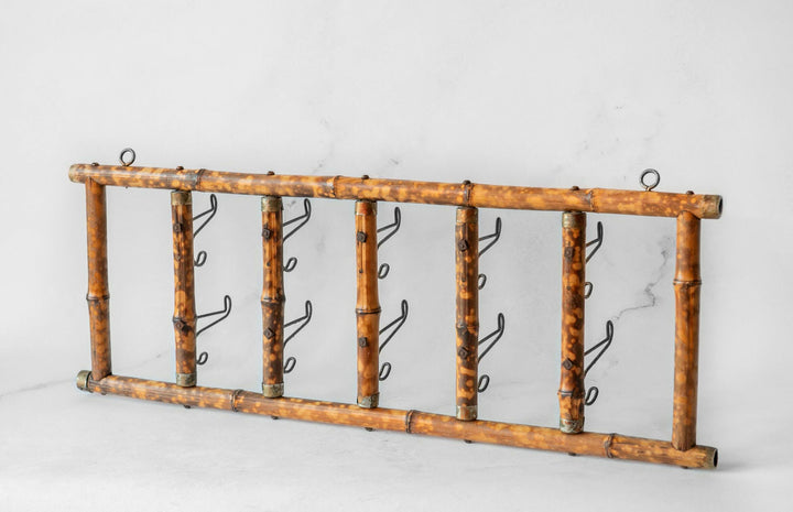 Antique Victorian Tiger Bamboo Coat Rack, 19th Century