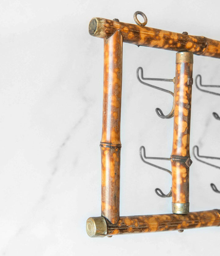 Antique Victorian Tiger Bamboo Coat Rack, 19th Century