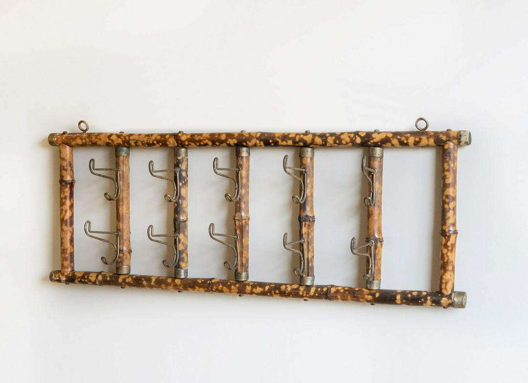 Antique Victorian Tiger Bamboo Coat Rack, 19th Century