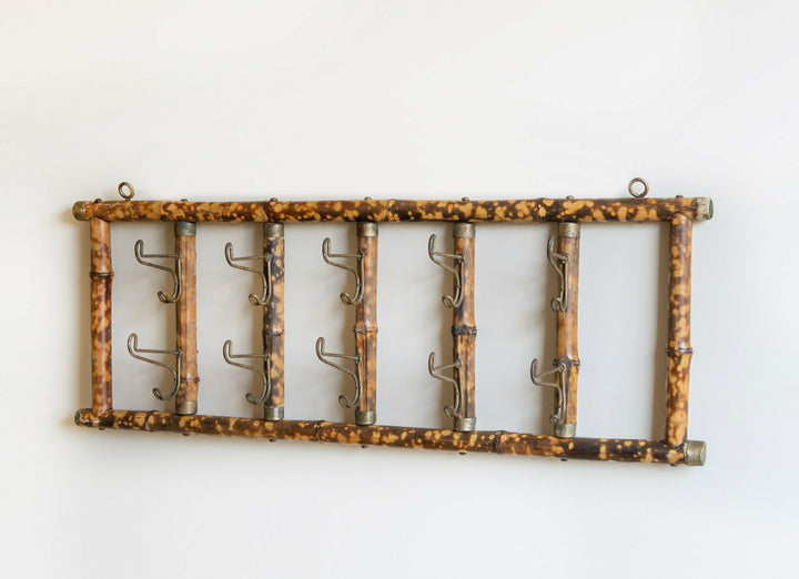 Antique Victorian Tiger Bamboo Coat Rack, 19th Century