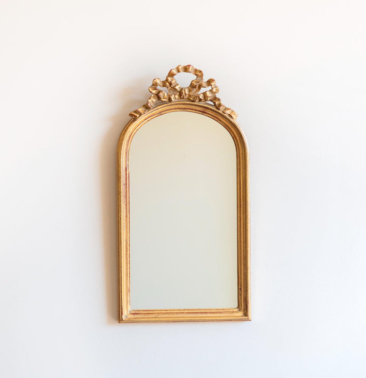 Vintage DeKnudt Belgian Gilt Bow Mirror, 1960s