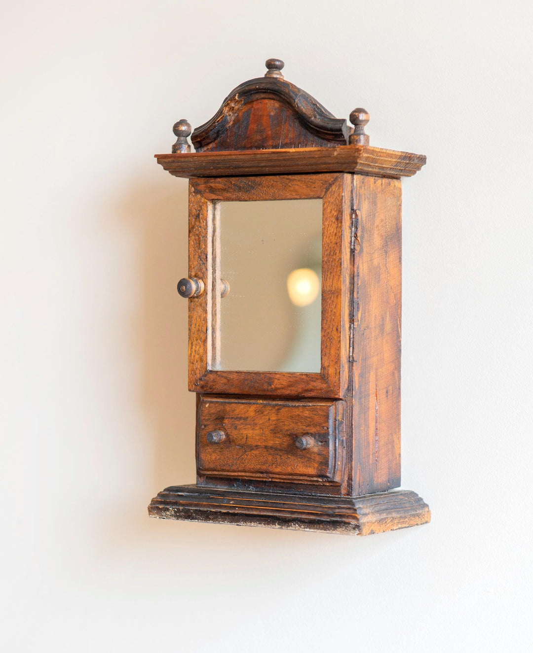 Antique Miniature Mirror Cabinet – 19th Century Folk Art