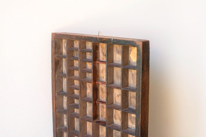Antique Wooden Printer’s Tray - Oak Letterpress Shadow Box