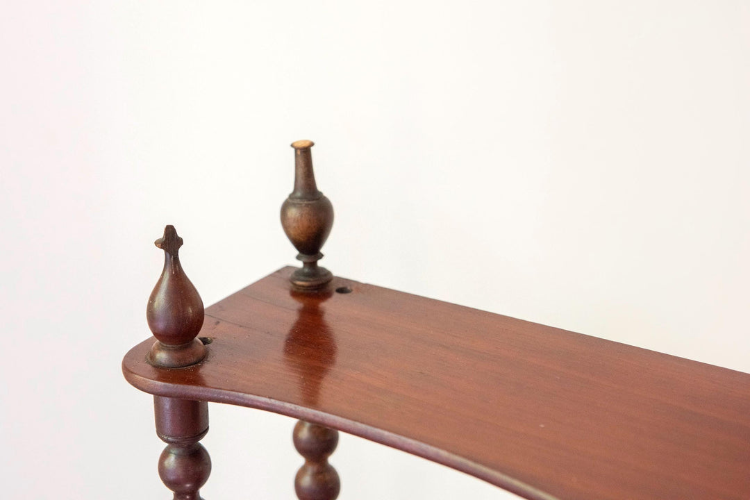 Antique Bobbin Wall Shelf - English Mahogany Etagere