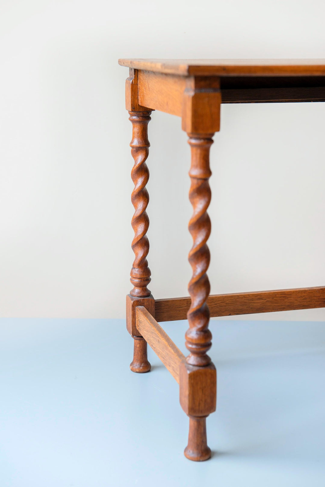 Antique Oak Barley Twist Side Table