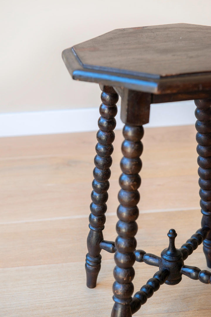 Antique Bobbin Stool - Octagonal Plant Stand, c. 1900