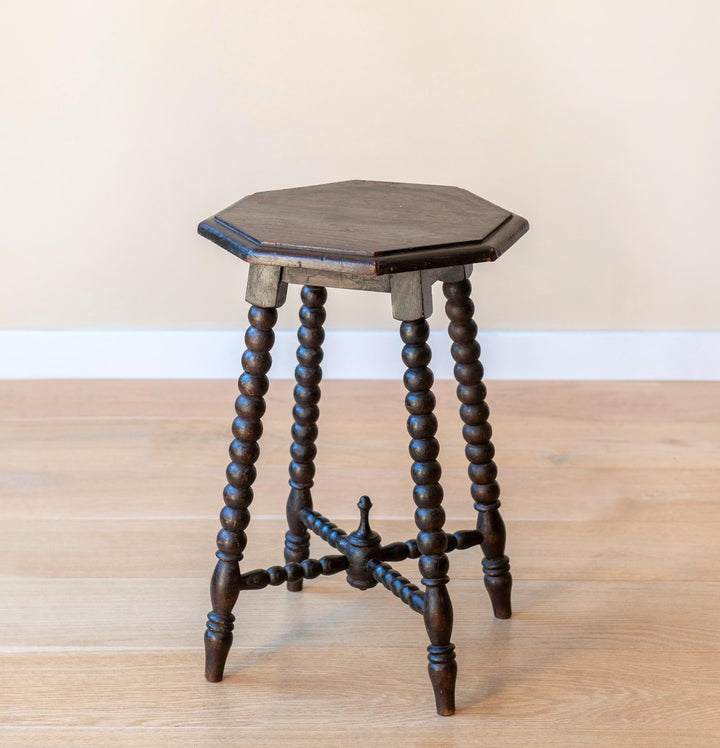 Antique Bobbin Stool - Octagonal Plant Stand, c. 1900