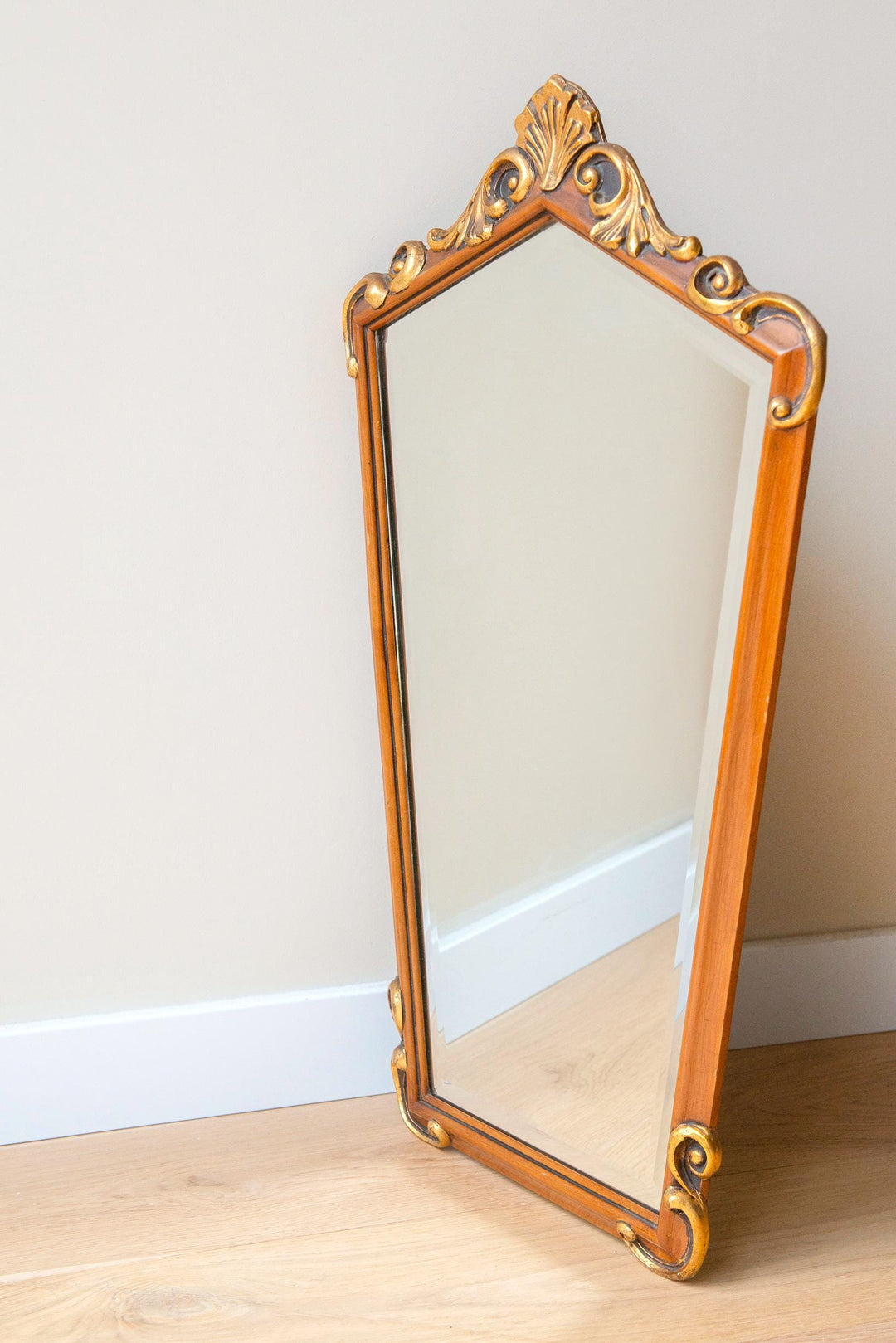 Ornate Vintage Wall Mirror - Beveled Glass
