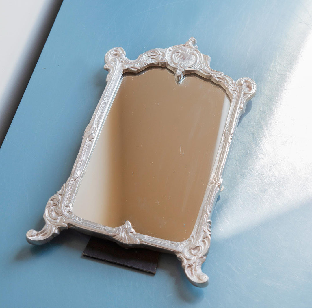 Vintage Ornate Silver Table Mirror