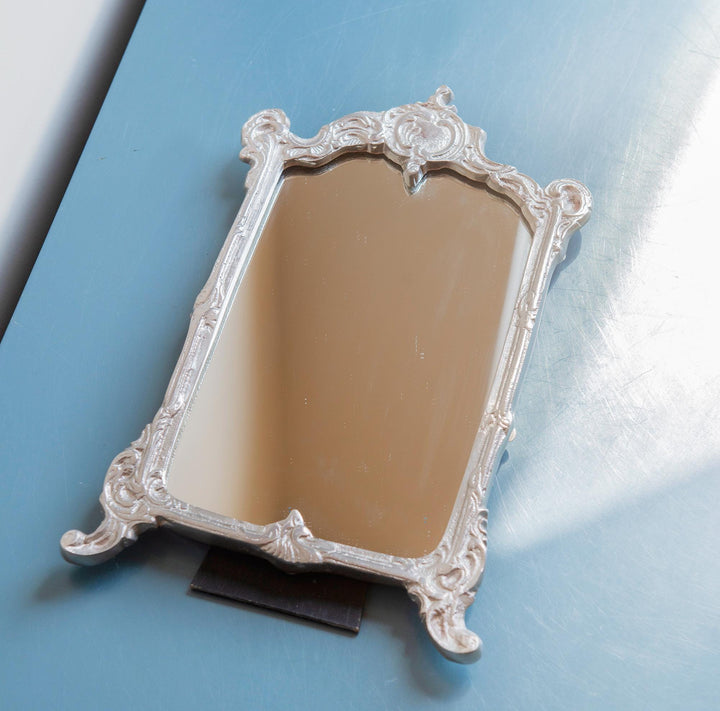 Vintage Ornate Silver Table Mirror